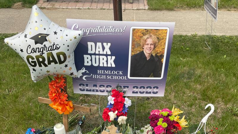A memorial has been set up for Dax Burk.