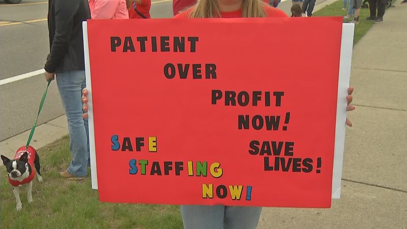 As hospitals across the country continue to find themselves short-staffed, picketing nurses in...