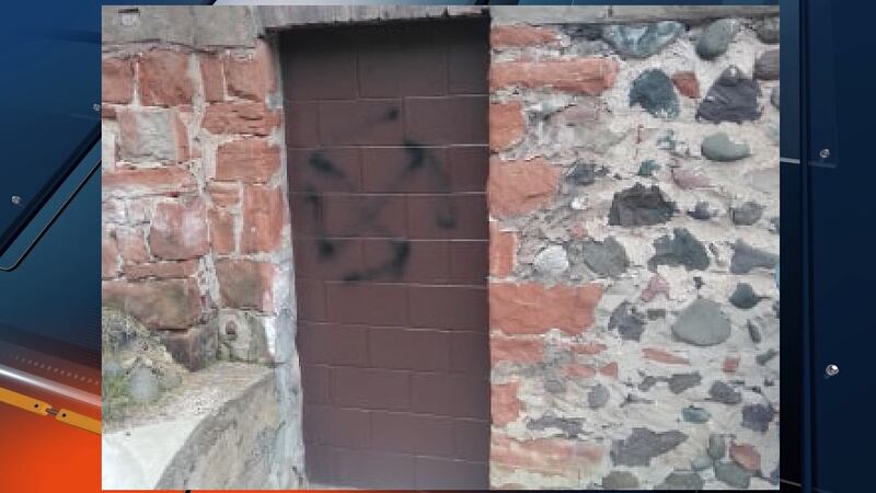 Photo of vandalism done at Temple Jacob in Hancock