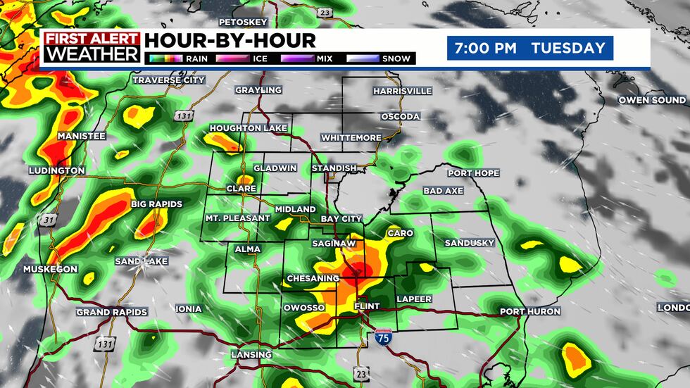 The second round of rain will have clusters of thunderstorms with a risk of severe weather.