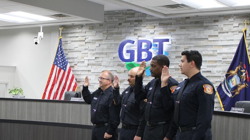 Grand Blanc Township Firefighters being sworn in on Tuesday, May 30.
