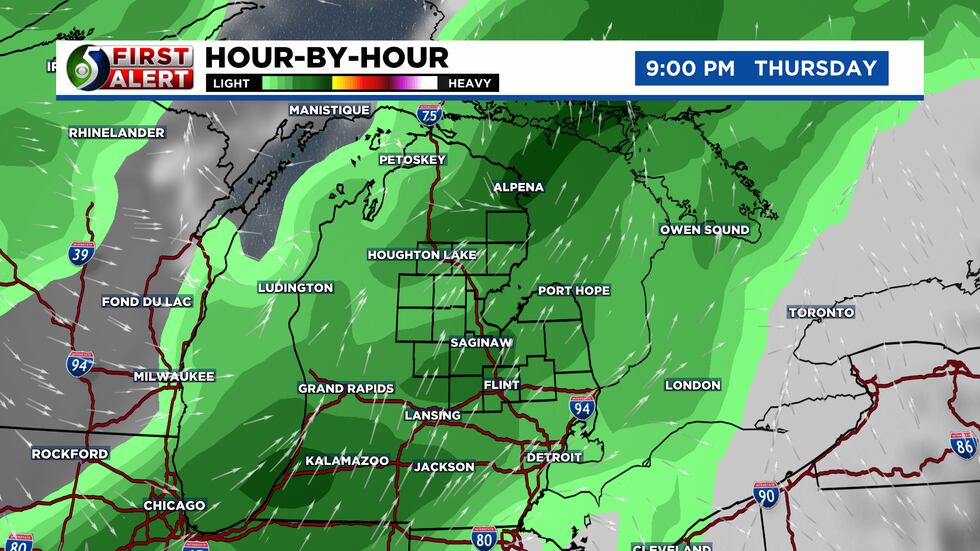 Thursday will see rain returning to Mid-Michigan.