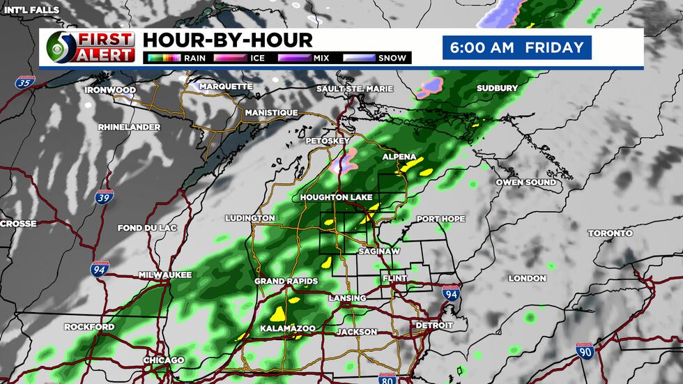 Rain chances return to mid-Michigan before sunrise Friday. Rain last through the morning...